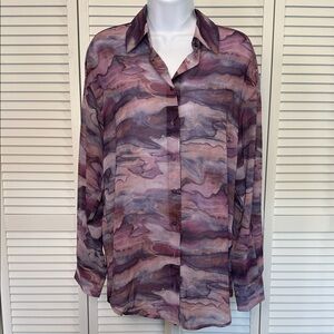 Dynamite Purple and Pink Button Down Shirt